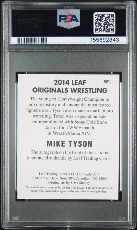 2014 LEAF ORIGINALS WRESTLING MIKE TYSON # MT1 AUTO AUTO WWF WWE PSA 9 view 2