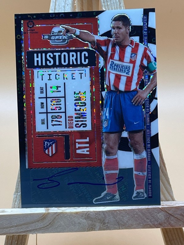 2020-21 Panini Chronicles Optic Diego Simeone Historic Ticket Black #1 Auto 1/1!