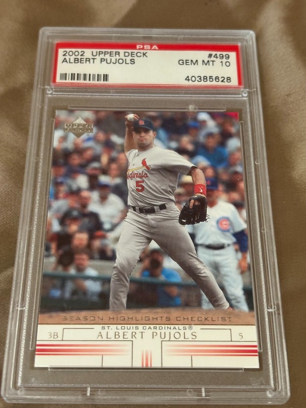 2002 Upper Deck Albert Pujols #499 PSA 10 view 2