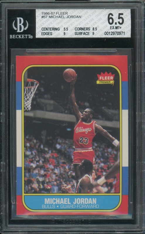 1986 Fleer - Michael Jordan - Rookie RC #57 BGS 6.5