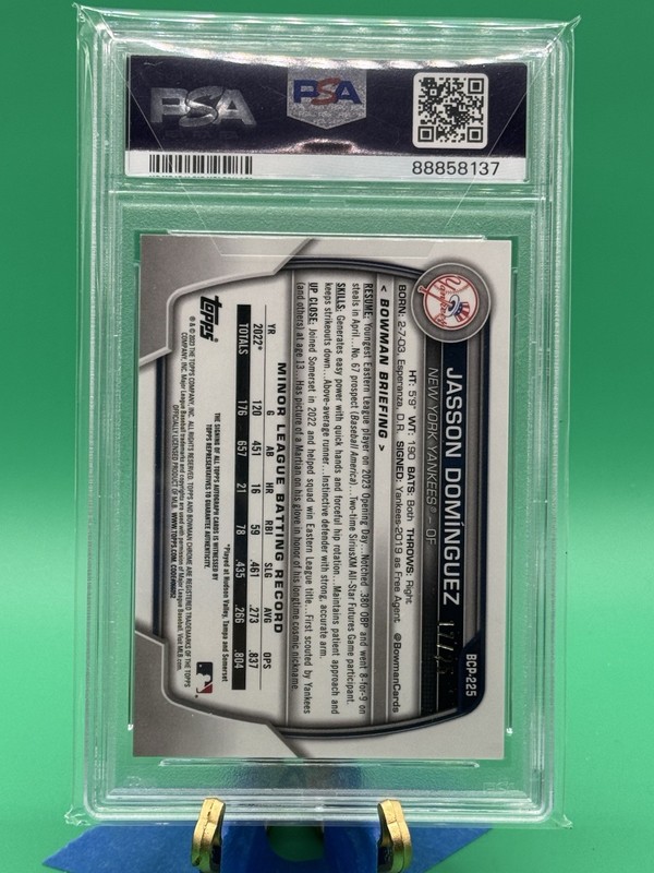 2023 Bowman Chrome Jasson Dominguez Mojo Image Variation SP Auto #/25 PSA 10 view 2
