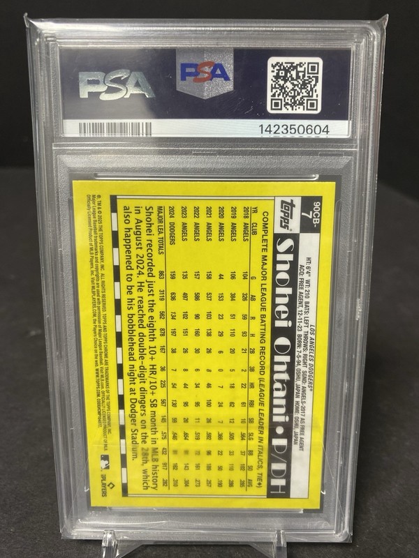 Topps Chrome 2025 Shohei Ohtani Dodgers 1990 Insert PSA 9 #90CB-7 Baseball view 2