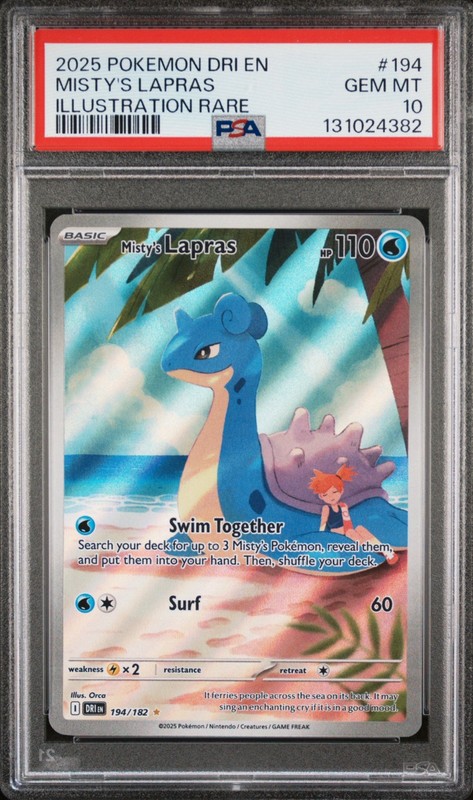 2025 Pokemon Dri En-Destined Rivals Misty's Lapras #194 PSA 10