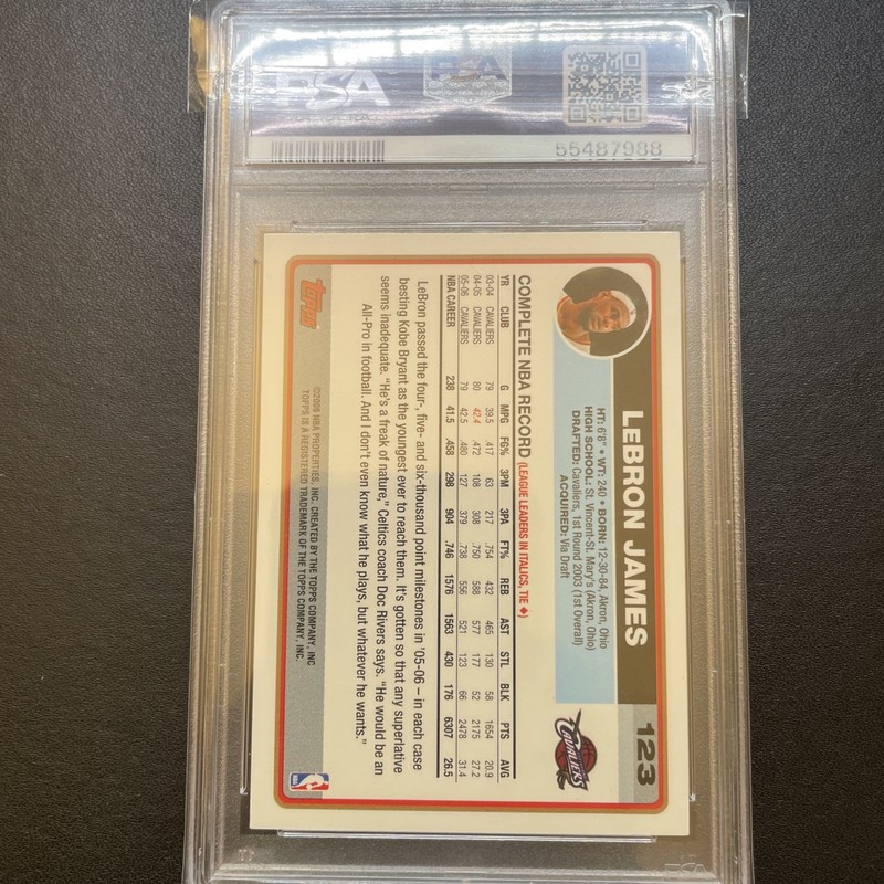 2006 Topps Lebron James #123 PSA 10 view 2