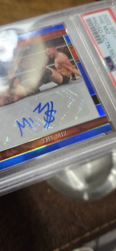 The Miz Select WWE Ringside Action Signature-Blue Prizm #47/49 PSA 9  view 2