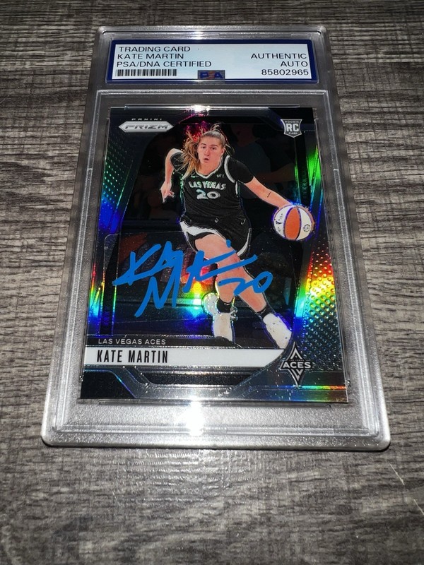 Kate Martin Signed 2024 Panini Prizm Trading Card WNBA Rookie Card Star PSA/DNA