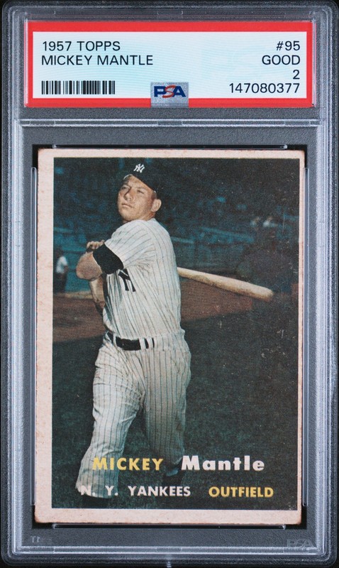 1957 Topps 95 Mickey Mantle PSA 2 147080377