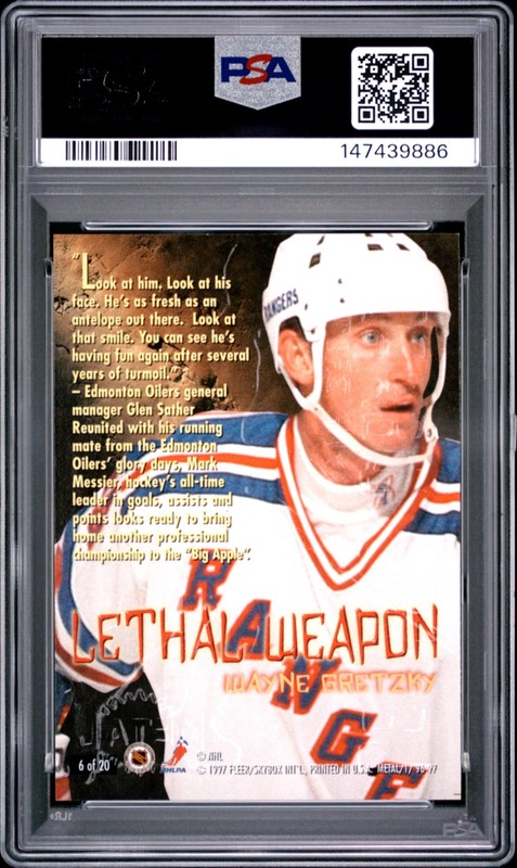 1996 Fleer Metal Universe 6 Wayne Gretzky Lethal Weapon PSA 7 147439886 view 2