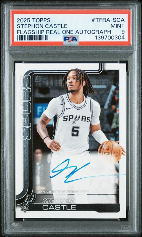 Stephon Castle 2025-26 Topps Flagship Real One Auto PSA 9 Spurs None Higher