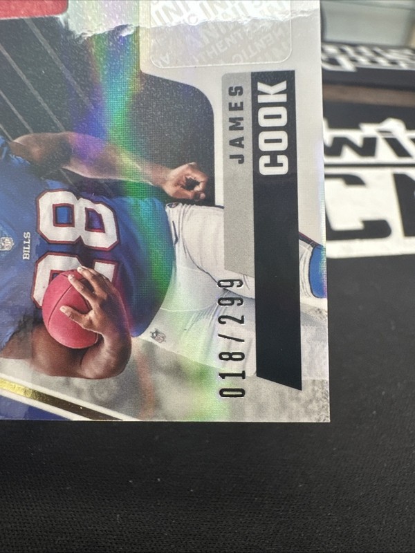 2022 Panini Zenith Football James Cook #215 Rookie Patch AUTO /299 Bills BW3 view 2