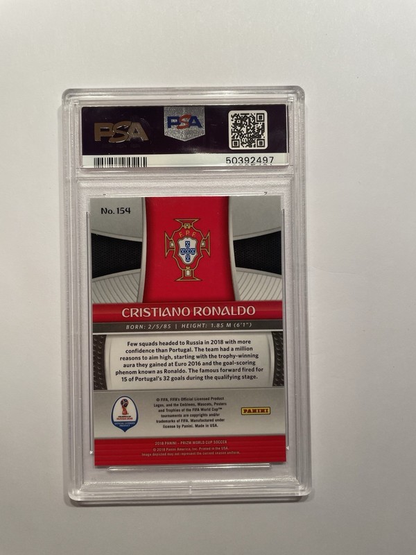 2018 Panini Prizm World Cup - Cristiano Ronaldo #154 - PSA 10 view 2