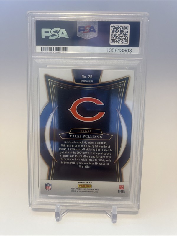 2024 Select - Caleb Williams #25 Black & Red Shock Prizm (RC) PSA 10 view 2