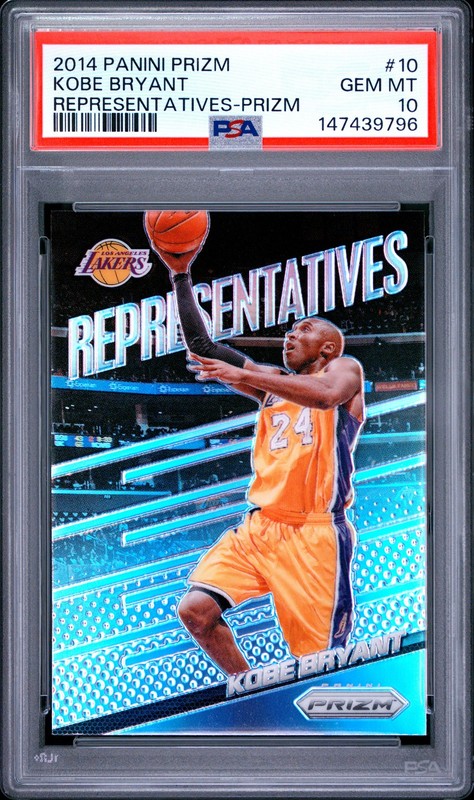 147439796 Kobe Bryant 2014 Panini Prizm #10 Silver Representatives PSA 10