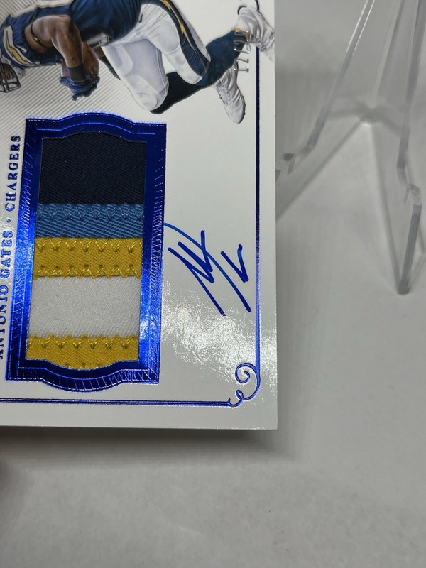 Antonio Gates 2015 Panini Flawless Game Used Patch Auto /20 4-Color Chargers view 2