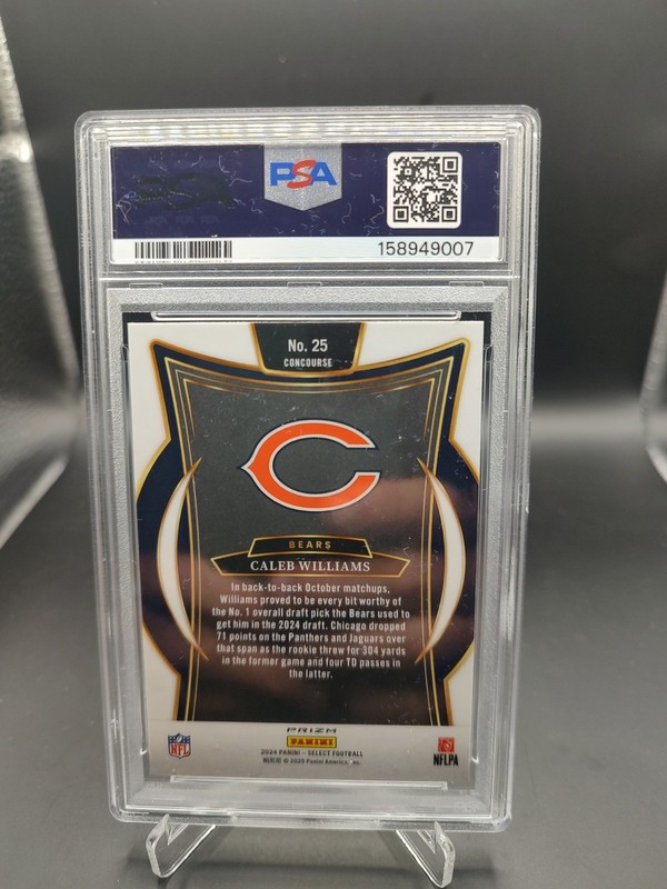 Panini Select 2024 Concourse Caleb Williams Silver Prizm #25 RC PSA 9 view 2