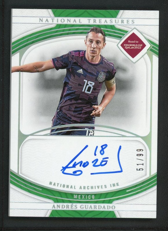 2022 ANDRES GUARDADO 51/99 AUTO PANINI NATIONAL TREASURES FIFA ROAD TO WORLD CUP