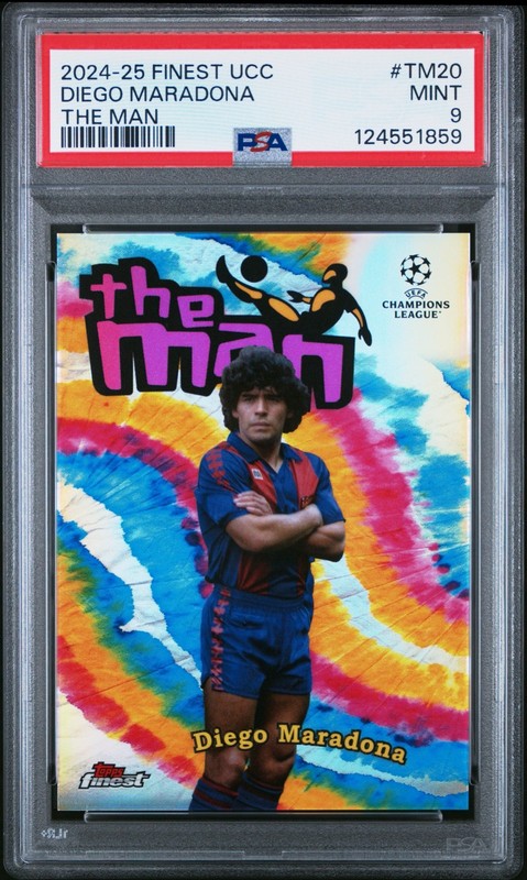 Diego Maradona 2024-25 Topps Finest UCC The Man SSP PSA 9 FC Barcelona