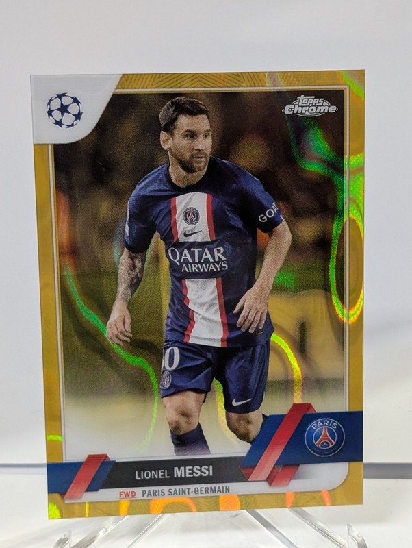 Lionel Messi 2022-23 Topps Chrome UEFA CC GOLD LAVA