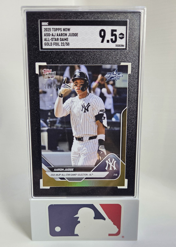 Topps 2025 Now All-Star Game Aaron Judge ASG-AJ Gold Foil /50 SGC 9.5