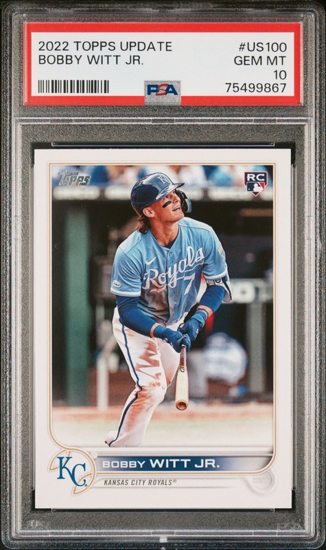 2022 TOPPS SERIES 2 BOBBY WITT JR RC TOPPS UPDATE #US100 PSA 10 - ROYALS
