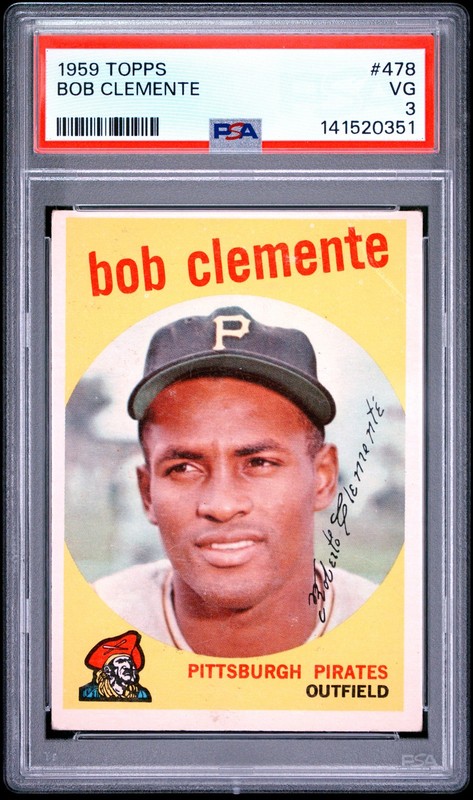 1959 Topps 478 Roberto Clemente PSA 3 141520351