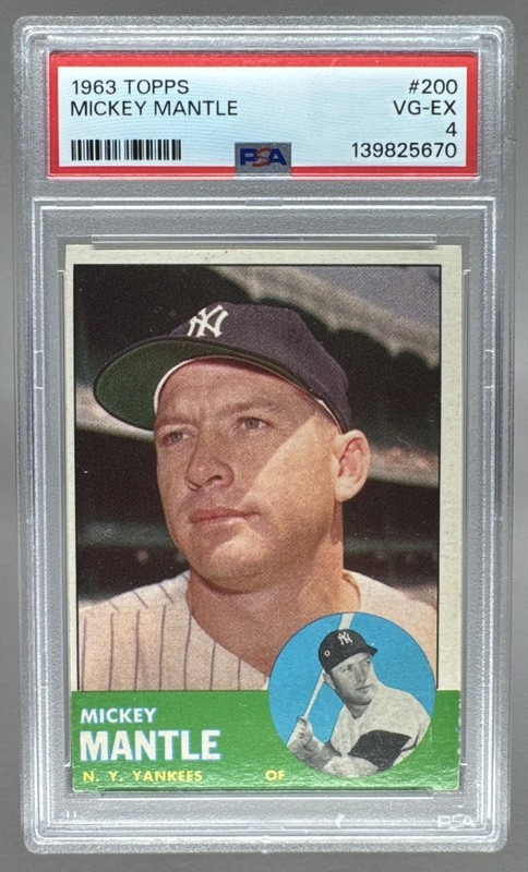 139825670 Mickey Mantle 1963 Topps #200 PSA 4 view 1
