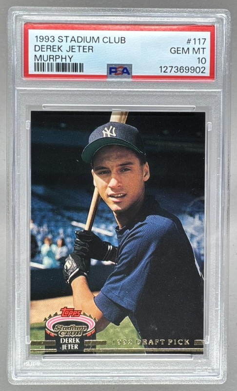 127369902 Derek Jeter 1993 Topps Stadium Club Murphy #117 Rookie RC PSA 10