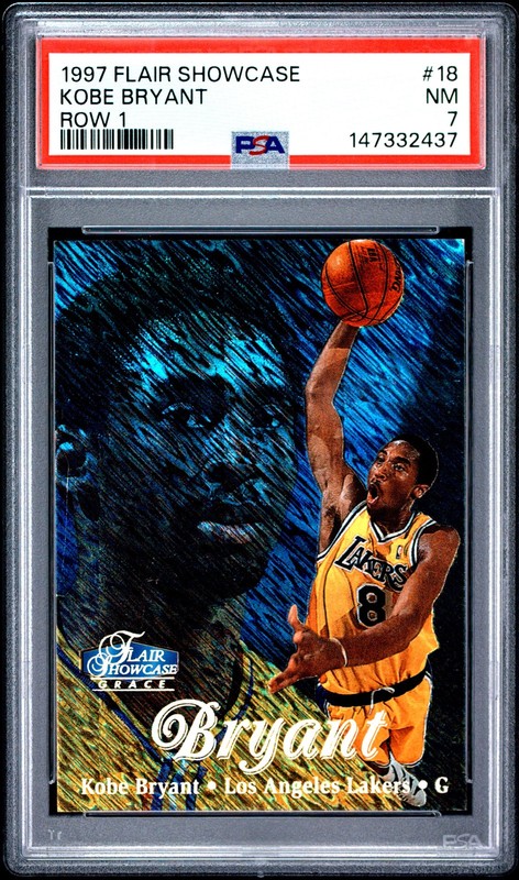 147332437 Kobe Bryant 1997 Fleer Flair Showcase #18 Row 1 PSA 7
