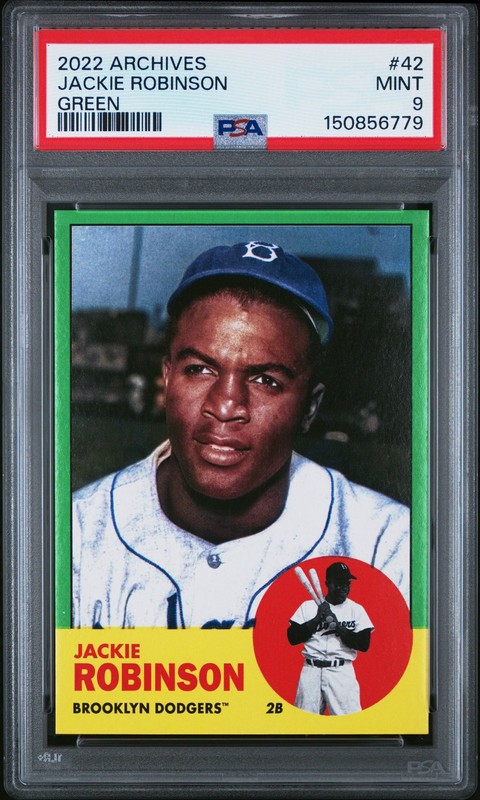 150856779 Jackie Robinson 2022 Topps Archives #42 Green /125 PSA 9