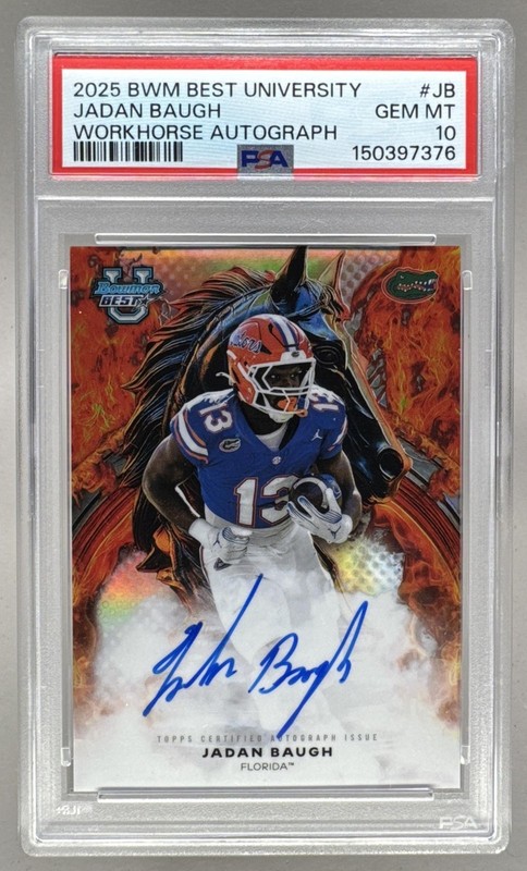 7376 Jadan Baugh 2025 Bowman Best University Refractor Workhorse Auto PSA 10