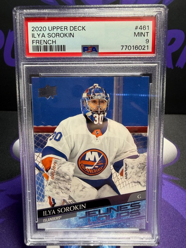 2020-21 Upper Deck Young Guns French Ilya Sorokin PSA 9 #461 New York Islanders