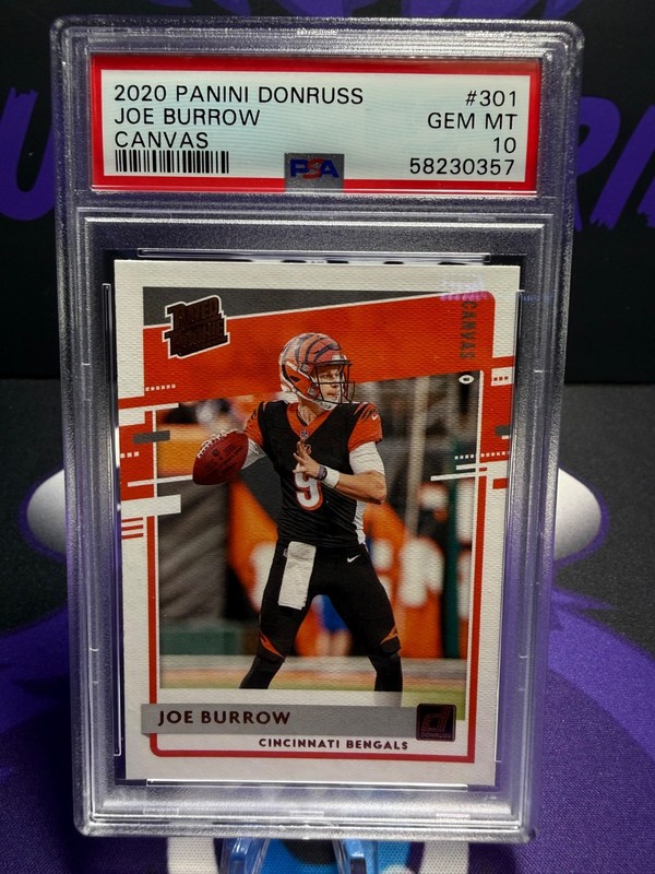 Joe Burrow (Rookie) PSA 10 - 2020 Panini Donruss - Rated Rookie Canvas Bengals