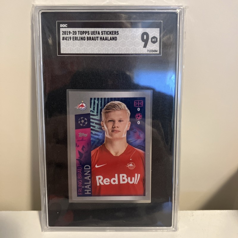 Original Topps 2019-20 UEFA Champions League Erling Haaland Rookie SGC 9