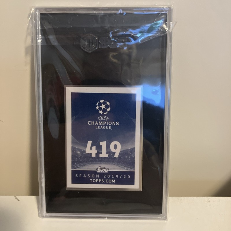 Original Topps 2019-20 UEFA Champions League Erling Haaland Rookie SGC 9 view 2