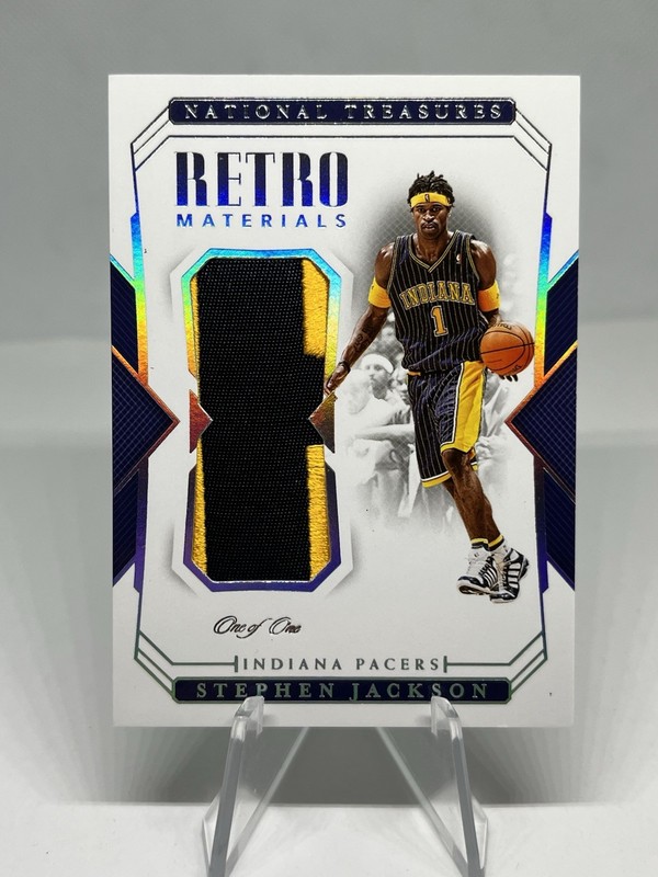 Stephen Jackson 2018-19 National Treasures Retro Materials Platinum 1/1 Game Use