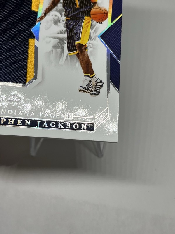 Stephen Jackson 2018-19 National Treasures Retro Materials Platinum 1/1 Game Use view 2