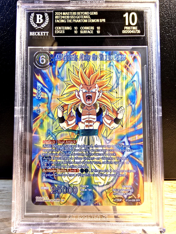 DRAGON BALL SUPER SS3 GOTENKS FACING THE PHANTOM DEMON SPR BGS 10 BLACK LABEL