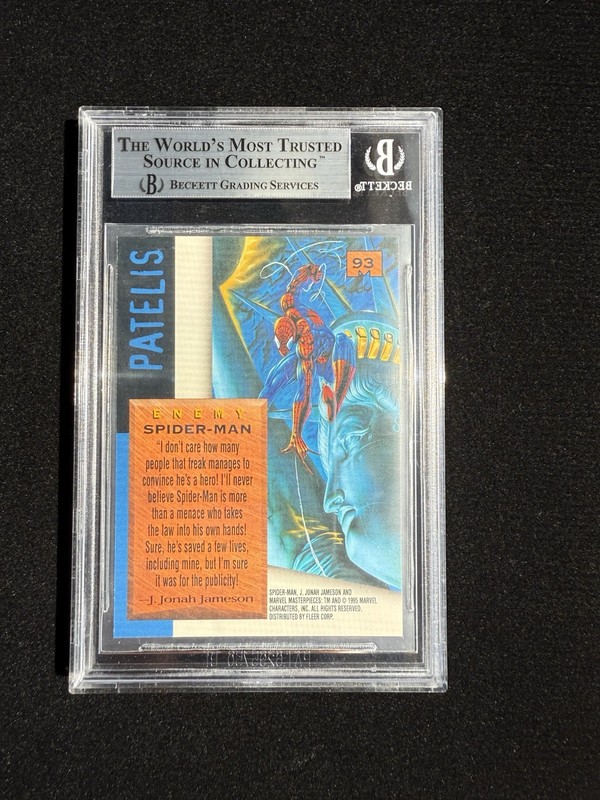 1995 Fleer Marvel Masterpieces Spider-Man #93 BGS 9 MINT view 2