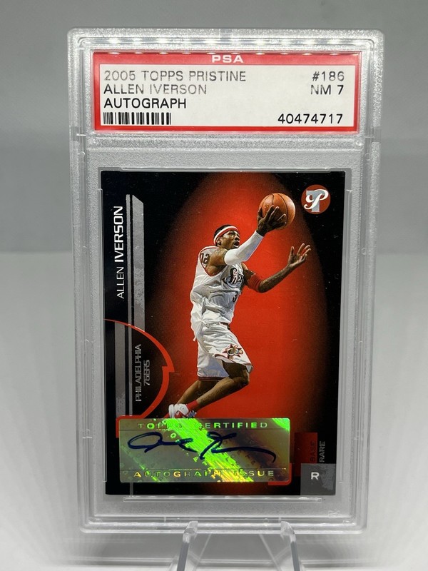 Allen Iverson 2005 Topps Pristine Auto /100 PSA 7 Card #186 Pop 1, 1 Higher