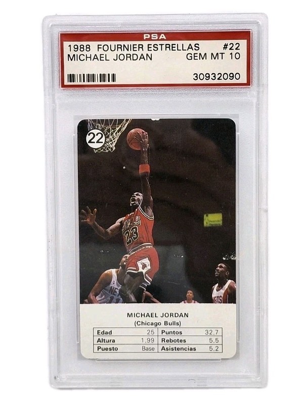 PSA 10 GEM MT 1988 Fournier Estrellas Basketball SPA Michael Jordan #22