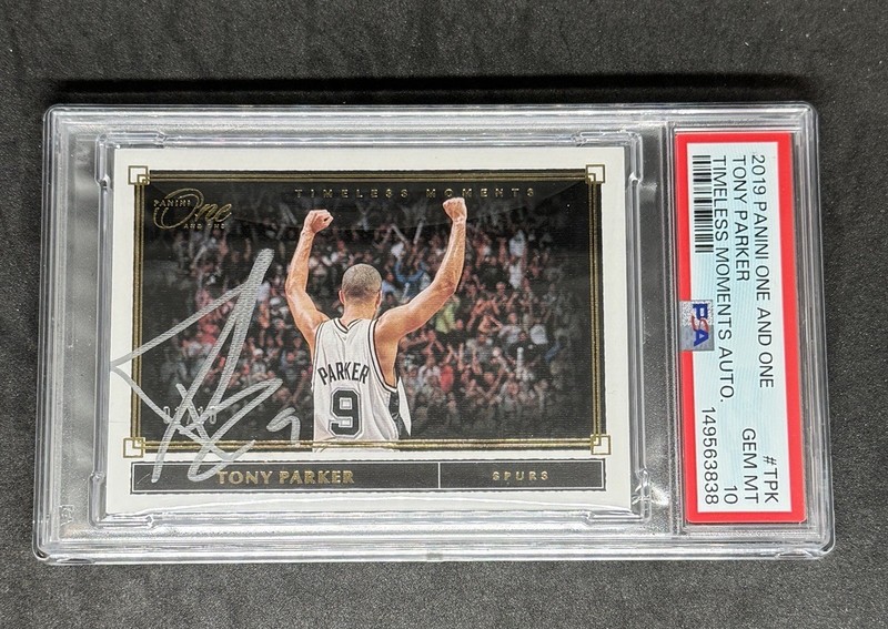 2019 Panini One & One Tony Parker Timeless Moments Gold Auto /10 PSA 10 #TM-TPK