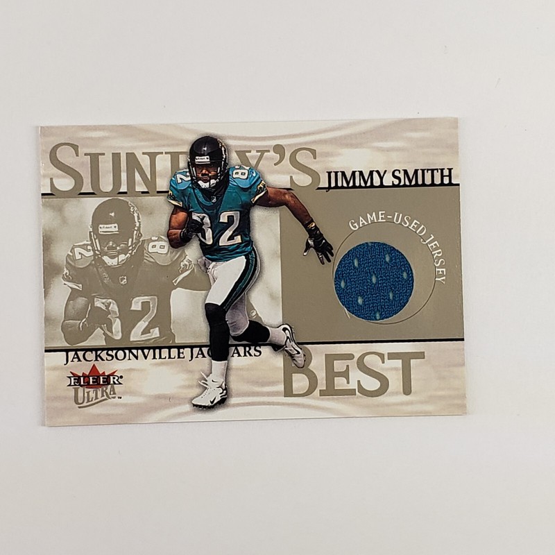 2001 Fleer Ultra Sunday's Best Jimmy Smith Jersey Card #SB-JS Jaguars Game Used
