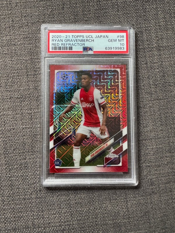 2020-21 Topps Chrome Japan RYAN GRAVENBERCH Red Refractor #/5 Rookie RC PSA 10