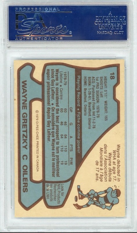 1979 O-Pee-Chee Wayne Gretzky #18 PSA 7 Rookie Card view 2