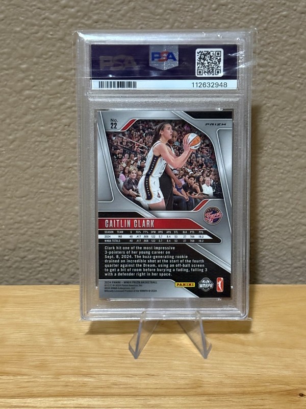 2024 CAITLIN CLARK PANINI SILVER PRIZM ROOKIE WNBA BASKEBTALL CARD #22 PSA 9  view 2