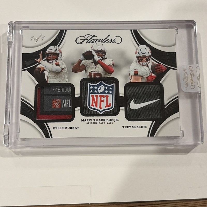 2025 PANINI FLAWLESS ARIZONA MCBRIDE MURRAY HARRISON JR. 1/1 SHIELD/SWOOSH/TAG!!