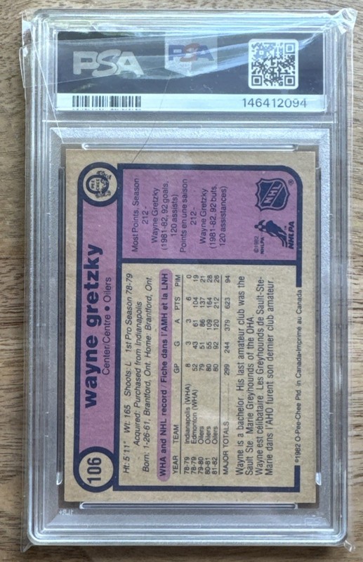 1982 WAYNE GRETZKY O-PEE-CHEE #106 PSA NM-MT 8 view 2