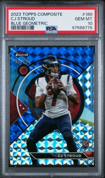 CJ Stroud, Rookie (RC) #/99 Blue Geometric, 2023 Topps Composite #189, PSA 10