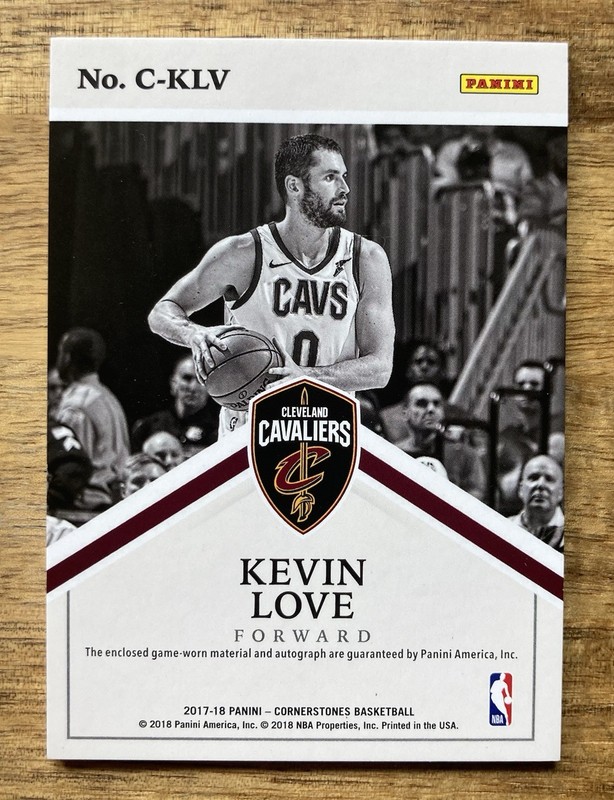 2017-18 Panini Cornerstones Kevin Love Cleveland Cavaliers Quad Patch Auto /129 view 2