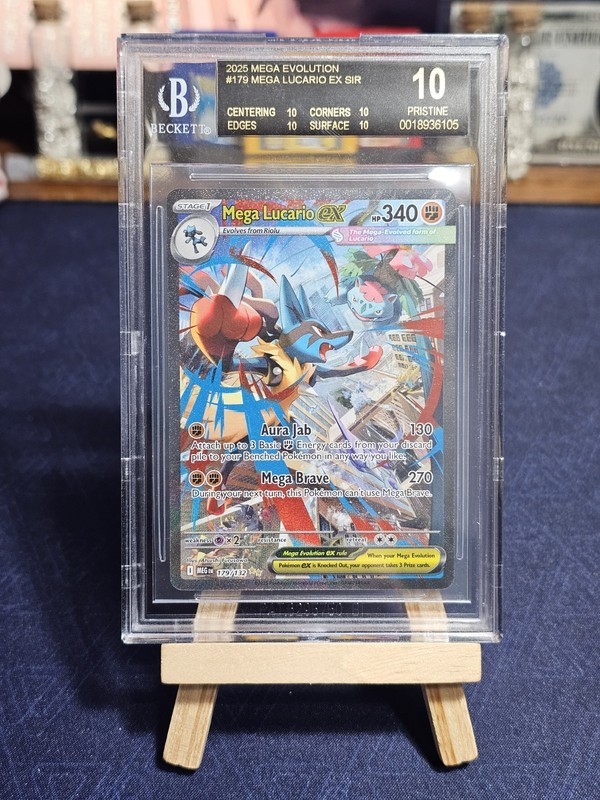 BGS 10 BLACK LABEL Mega Lucario ex 179/132 SIR Pokemon Mega Evolution POP 5
